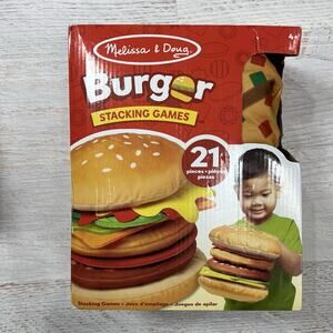 Melissa & Doug Burger Stacking, Matching and Catching Games, New in Box
